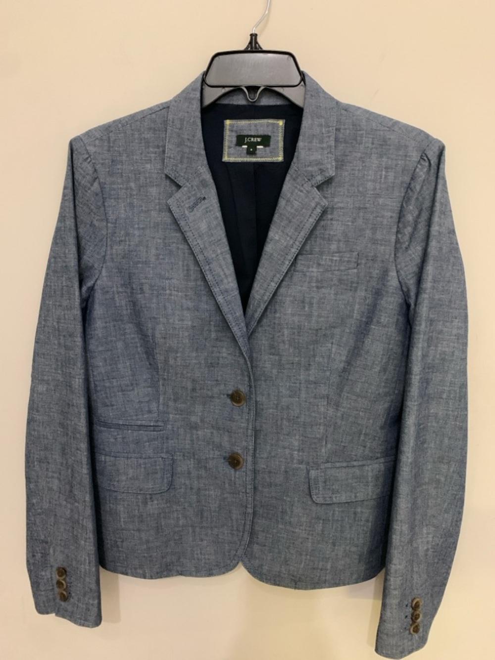 J. Crew Soft-Structured Cropped Jacket Denim-Look Cotton